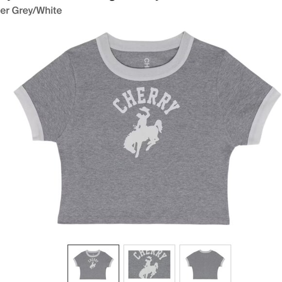 Cherry LA Western Ringer Baby Tee - Picture 1 of 4